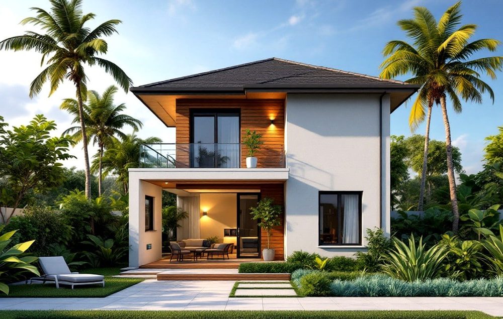 Maison Palmier1 - modèle maison à étage 4 chambres surface 120 m2 -2 salles de bains