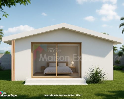 vue 3D bungalow béton 20m² 974