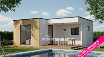 Bungalow en béton Saint-Louis 30 m2 toiture monopente et bardage composite