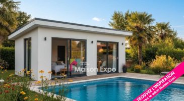 Bungalow en béton Saint-Paul 20 m2 toiture monopente et 2 baies vitrées