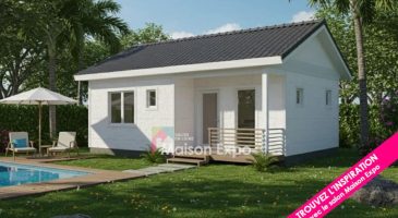 Bungalow en béton Saint-Pierre 44 m2 toiture 2 pans