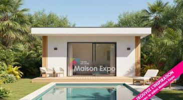 Bungalow en béton Sainte-Rose 20 m2 toiture monopente et bardage bois