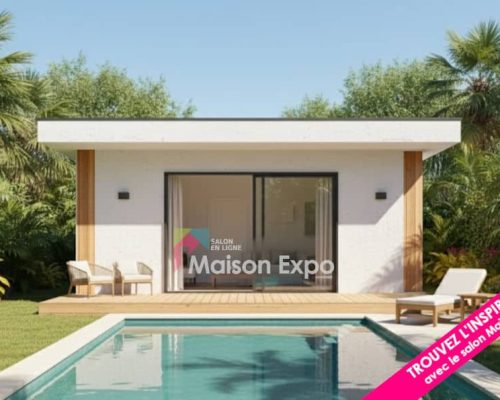 Bungalow en béton Sainte-Rose 20 m2 toiture monopente et bardage bois