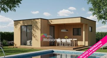 Bungalow en bois Saint-Louis 30 m2 toiture monopente