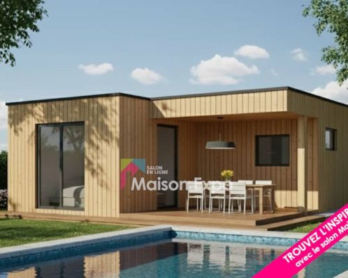Bungalow en bois Saint-Louis 30 m2 toiture monopente