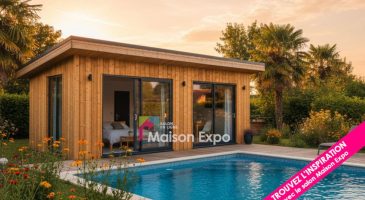 Bungalow en bois Saint-Paul 20 m2 toiture monopente et 2 baies vitrées