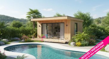 Bungalow en bois Sainte-Marie 18 m2 toit plat