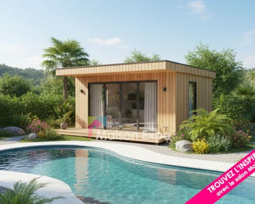 Bungalow en bois Sainte-Marie 18 m2 toit plat