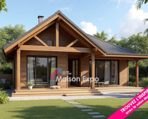 Maison bois - Etang Salé - 120 m2 T5 4 chambres à étage
