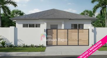 Portail fer et bois - Sainte Rose - Coulissant motorisé