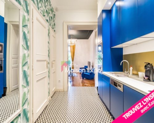 Modèle cuisine moderne couleur 2 niveaux Saint-Dneis