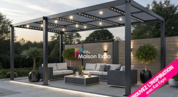 Modèle pergolas aluminium noir Saint-Andrré
