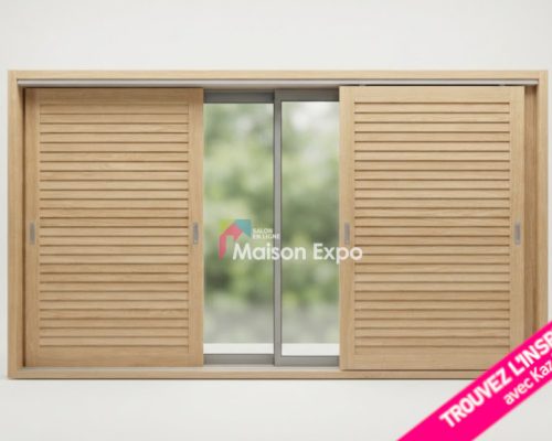 Modèle volet en bois coulissant Saint-gilles-les-bains