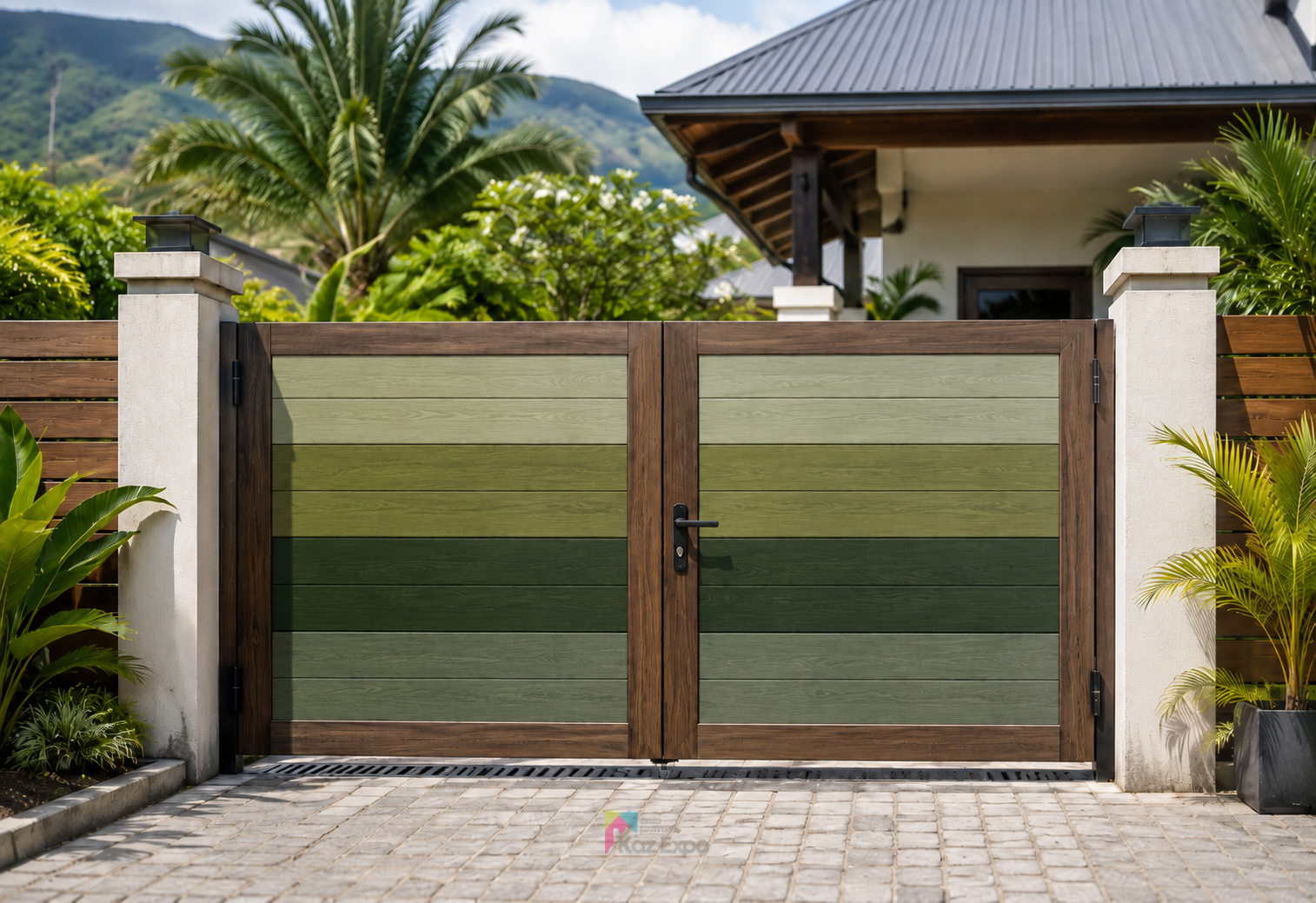Exemples de finitions et teintes pour un portail battant en bois