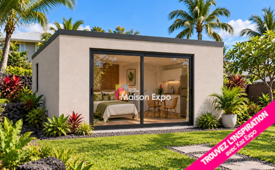 Modèle de bungalow béton de 25 m² avec cuisine et salle de bains à Saint-Denis, La Réunion