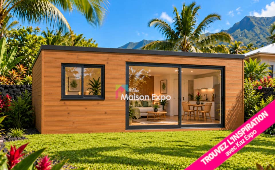 Modèle de bungalow bois de 25 m² à Saint-Paul, La Réunion