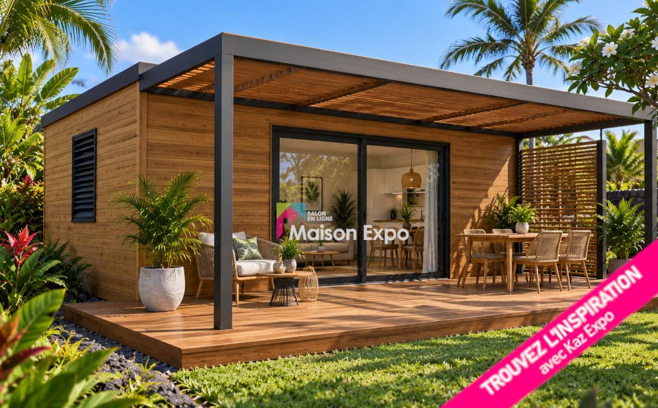 Bungalow bois de 25 m² avec terrasse à La Réunion